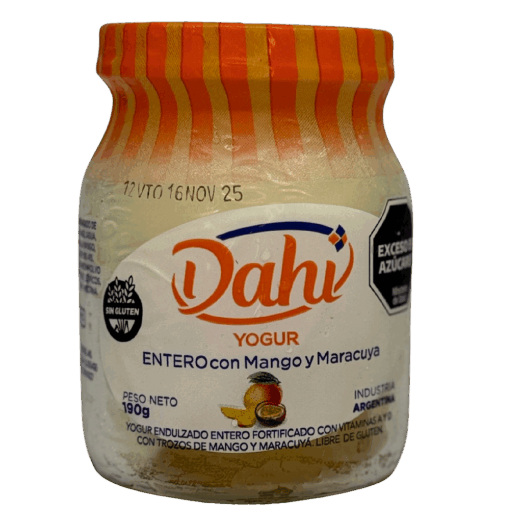 Yogur entero con Mango y Maracuya 