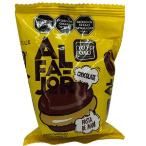 Alfajor choco y pasta de mani 