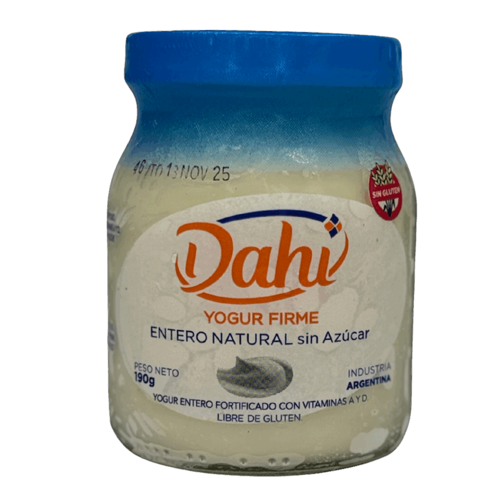 Yogur entero natural sin azucar 
